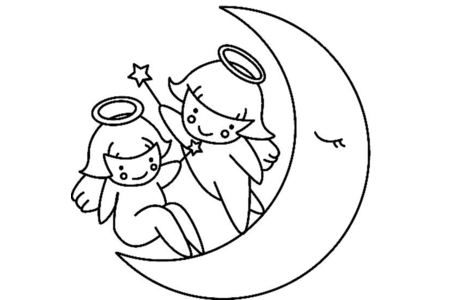 Coloriage Lune 05 – 10doigts.fr